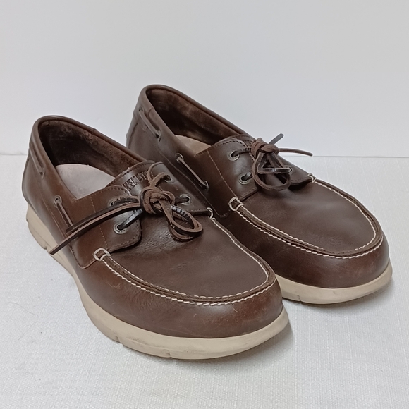 Birkenstock Brown Leather Boat Shoes Sz 46 (13) - Picture 6 of 9
